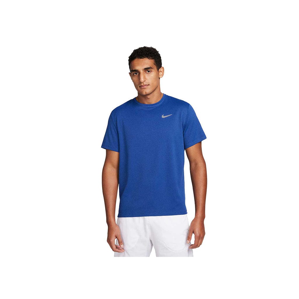 nike miler dri fit short sleeve t shirt blue